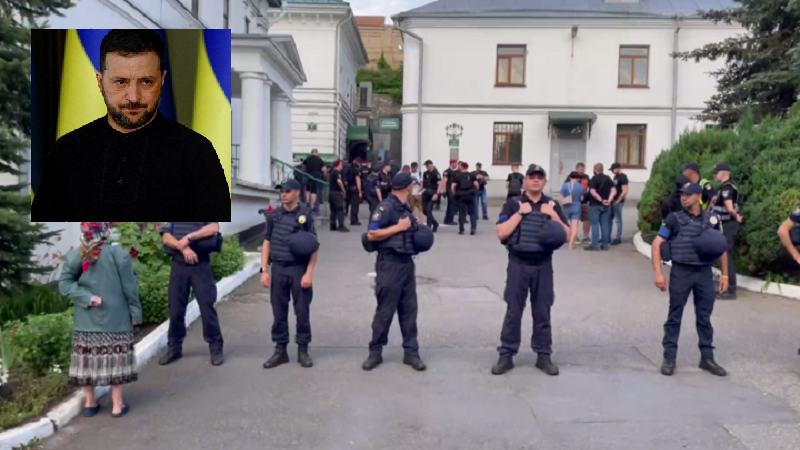 Zelenski a profanat moaștele Sfinților cu drujba pentru prelevarea de probe ADN! Raclele de la Lavra Peșterilor, deschise cu forța sub pază armată